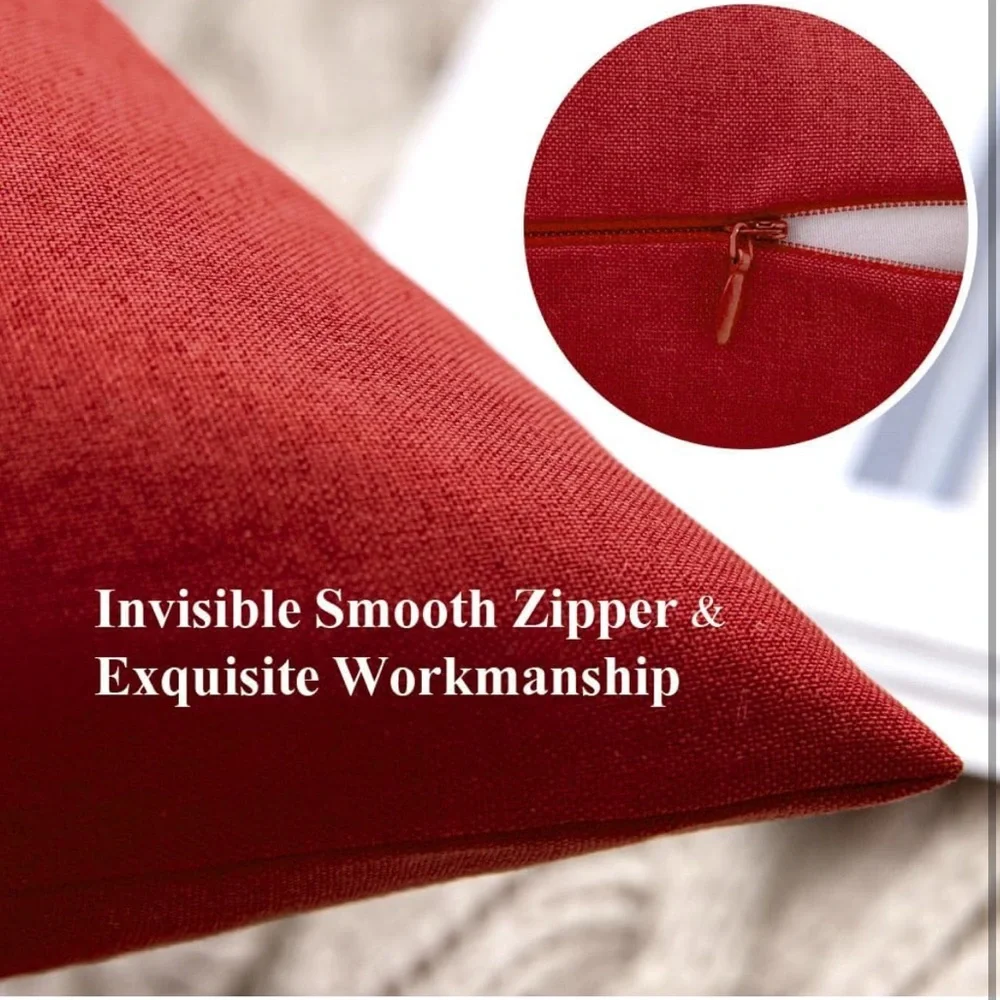 NIB MIULEE Pack of 2 Outdoor Solid Waterproof Pillow Covers Linen